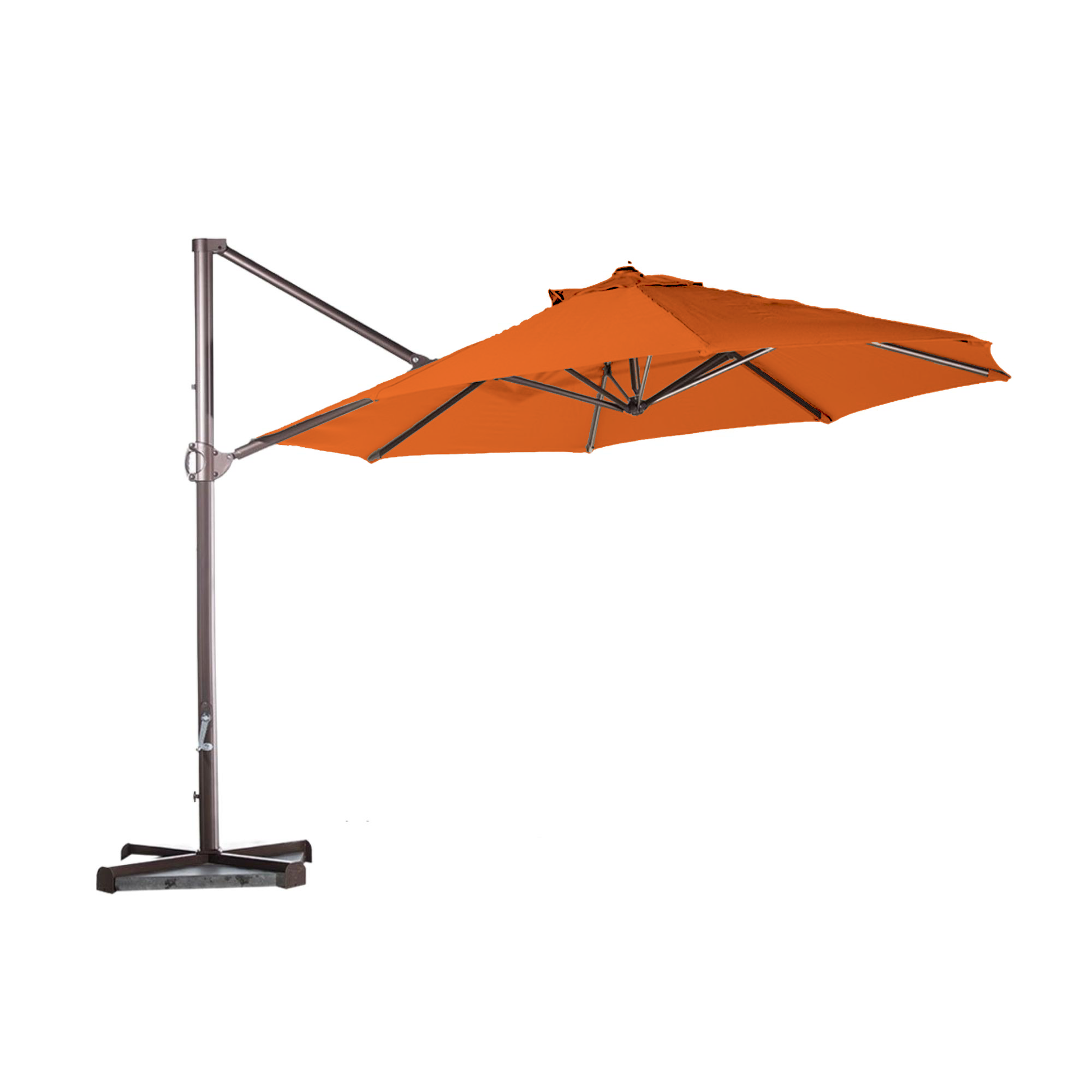 11ft Cantilever Supported Bar Umbrella 8 Rib Replacement Canopy Tuscan Orange.