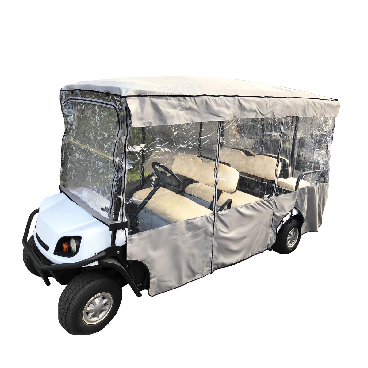 6 Passengers Driving Enclosure Golf Cart Cover fits EZGO 4 + 2 Bench ...