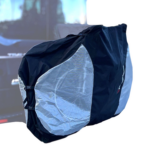 Covered living dual bike rack cover for transport with large translucent ends sale