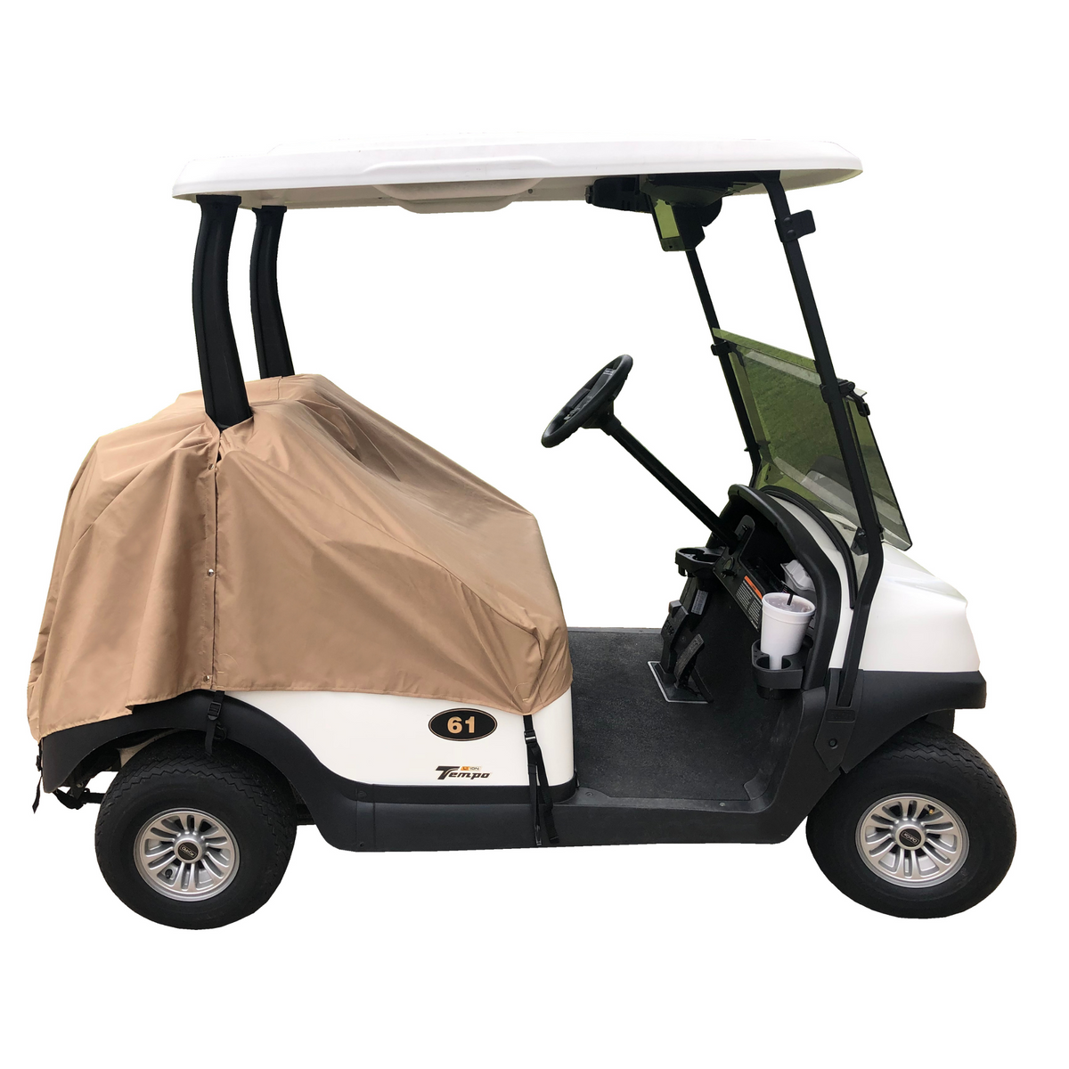 Funda para asiento de carrito de golf en poliéster de 300 deniers color topo