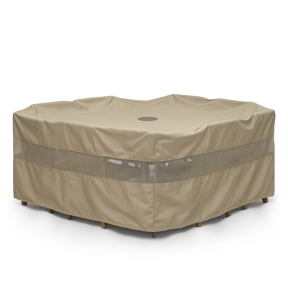 Premium Tight Weave 116" x 116" Square Or Round Table And Chairs Set Cover