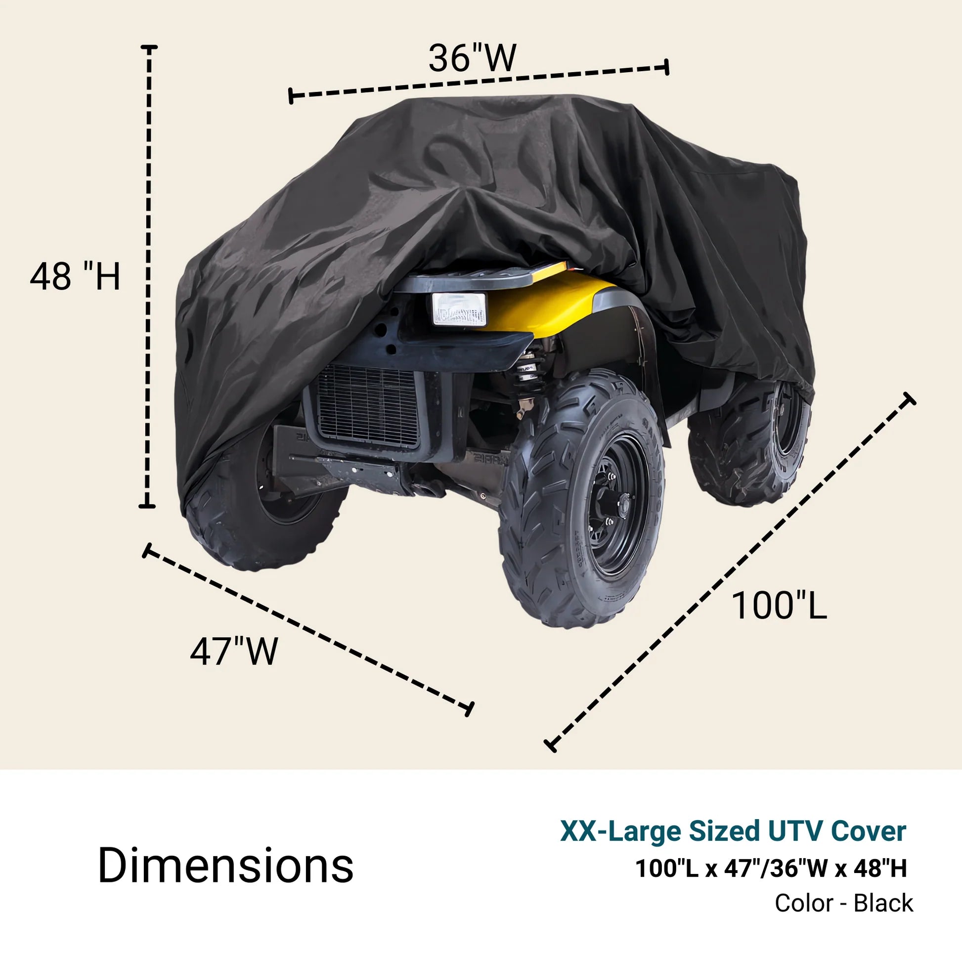 Funda resistente para cuatriciclo ATV - Protección contra todo tipo de clima - Negra, tallas M-XXL