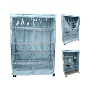 COVER for Wire Rack Shelving Storage Unit 30-72 inches, See-Through & Glacier Blue