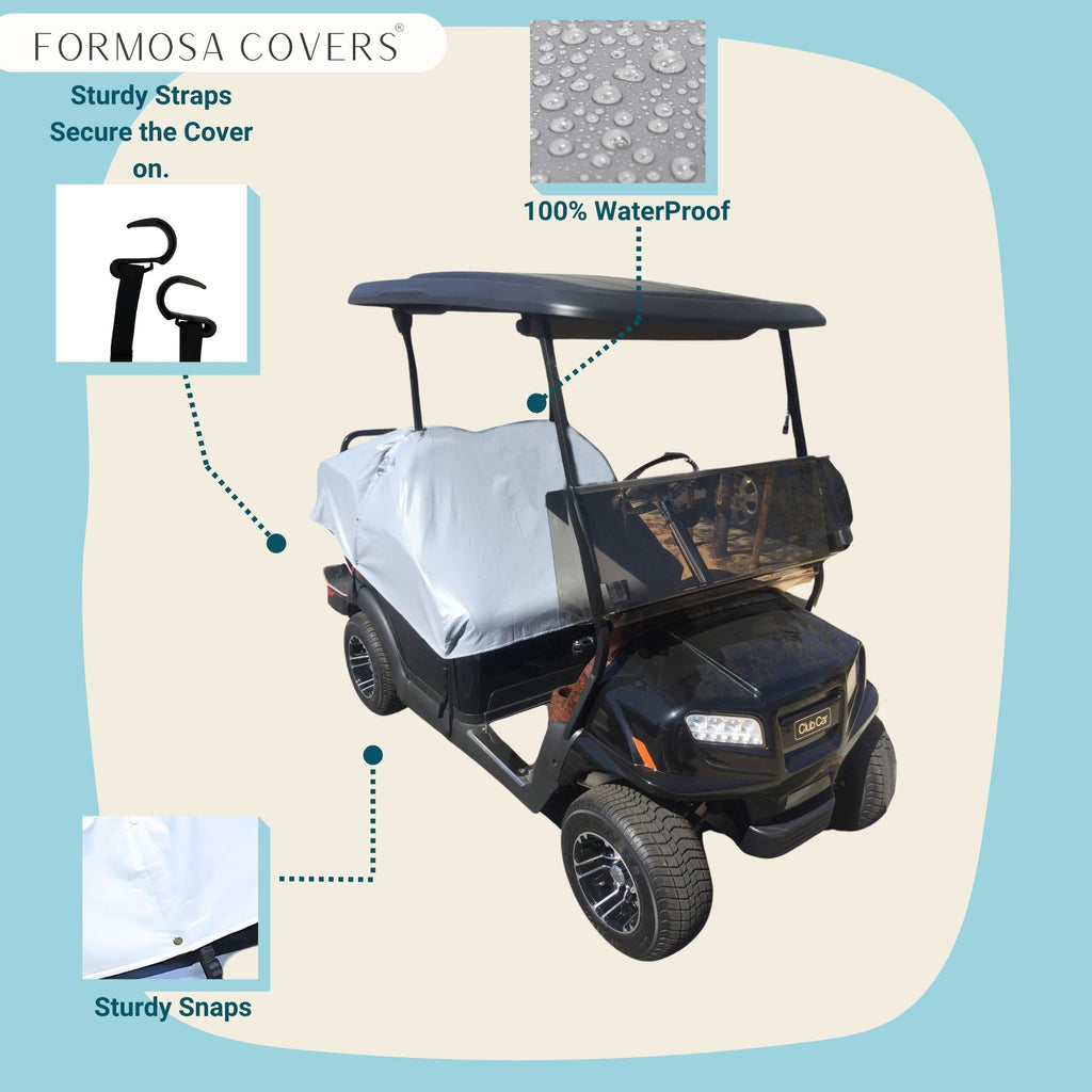 Waterproof Vinyl Golf Cart Seat Cover – Heavy-Duty Weather-Resistant Protector (60”W x 44”D x 20”H)