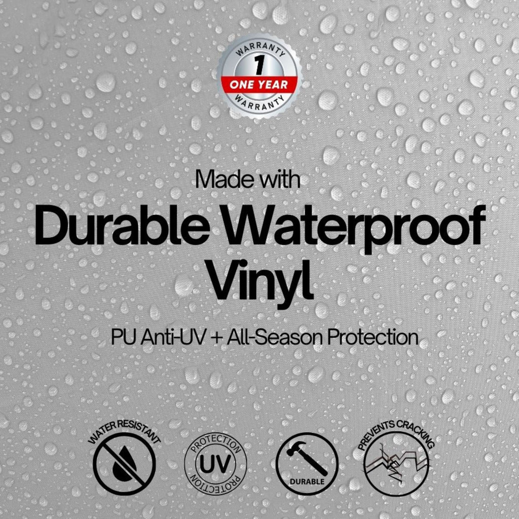 Outdoor Built-In Side Burner Cover for Side Burners up to 13-19 inches Wide - Grey Vinyl