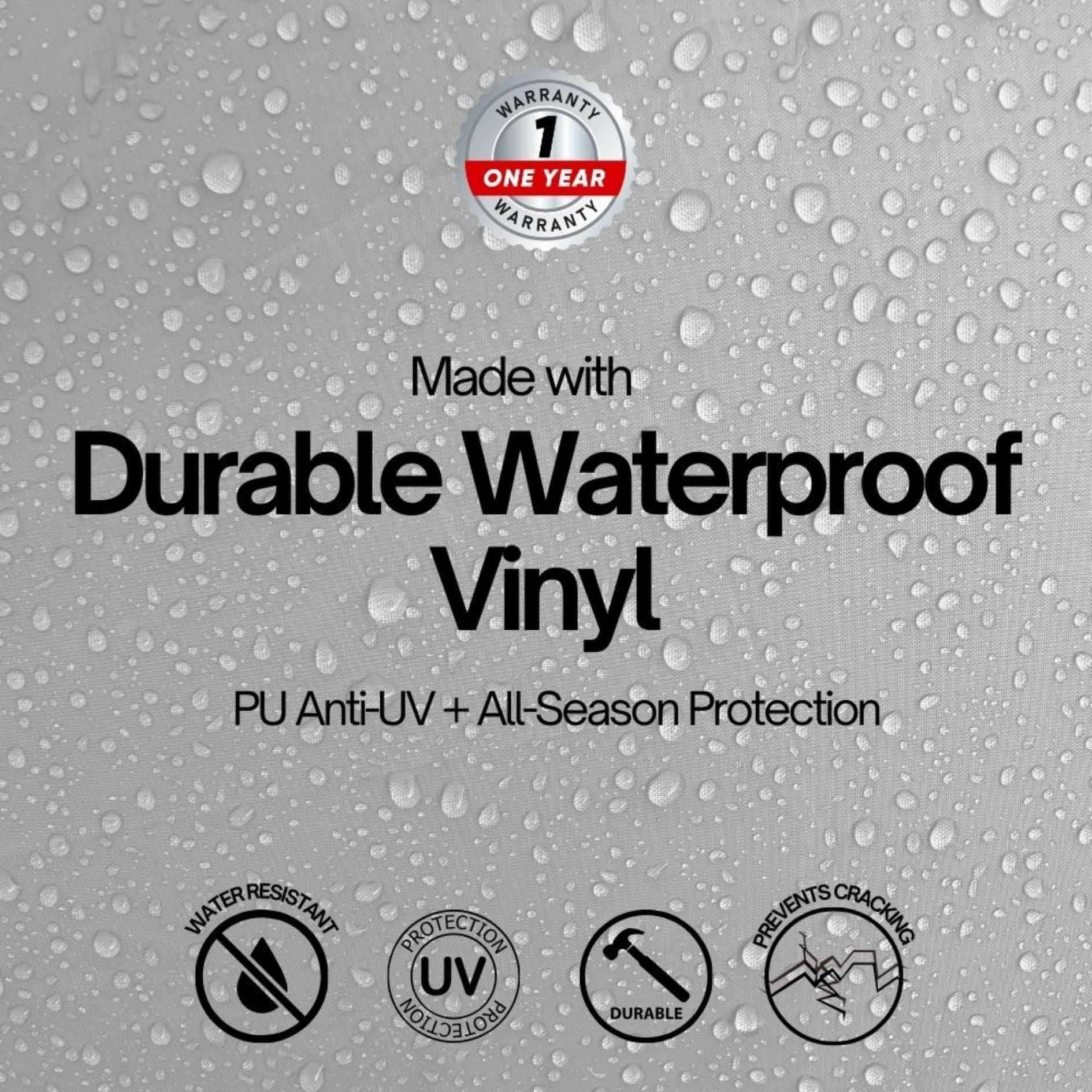 Outdoor Built-In Side Burner Cover for Side Burners up to 13-19 inches Wide - Grey Vinyl