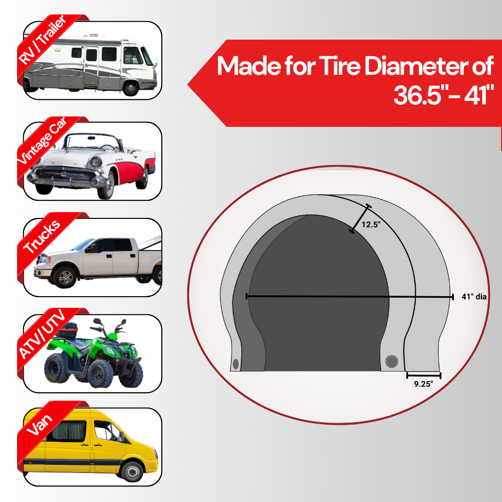 Cubiertas de lujo para neumáticos y ruedas de autocaravanas, remolques de viaje, remolques para juguetes, remolques de quinta rueda, camionetas, furgonetas y SUV (juego de 4)