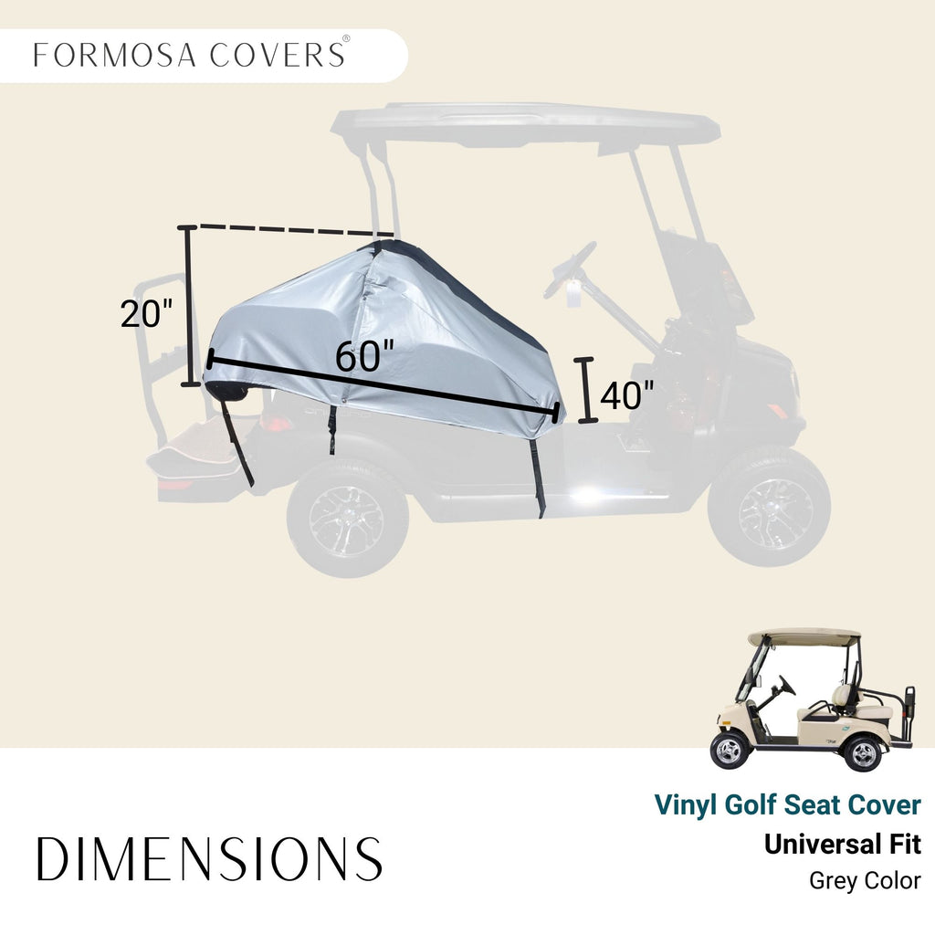 Waterproof Vinyl Golf Cart Seat Cover – Heavy-Duty Weather-Resistant Protector (60”W x 44”D x 20”H)