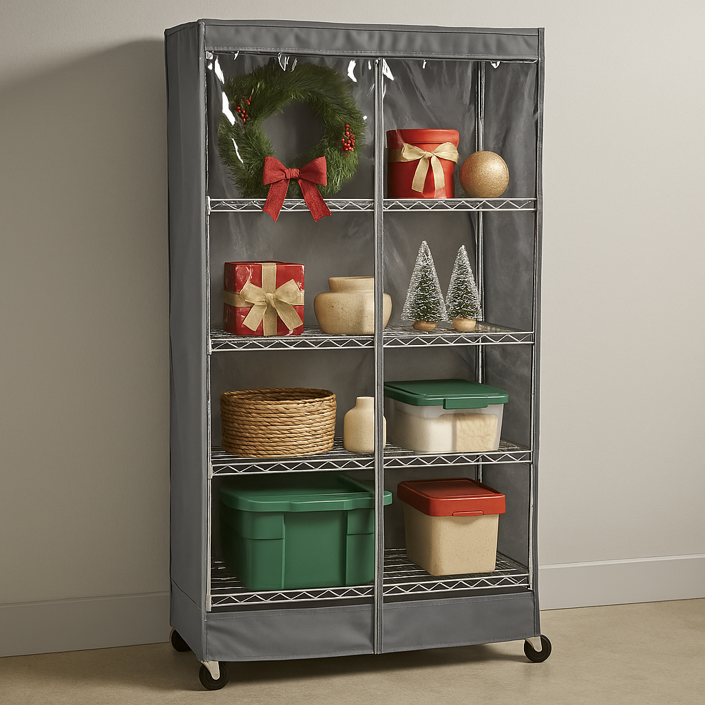 COVER for Wire Rack Shelving Storage Unit | See-Through & Charcoal Grey | 30-72 inches