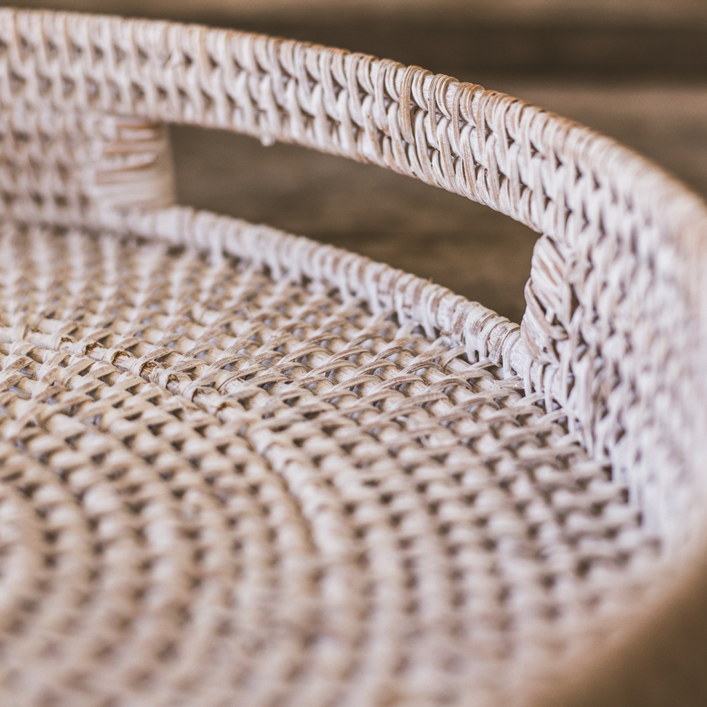 Round Rattan Tray