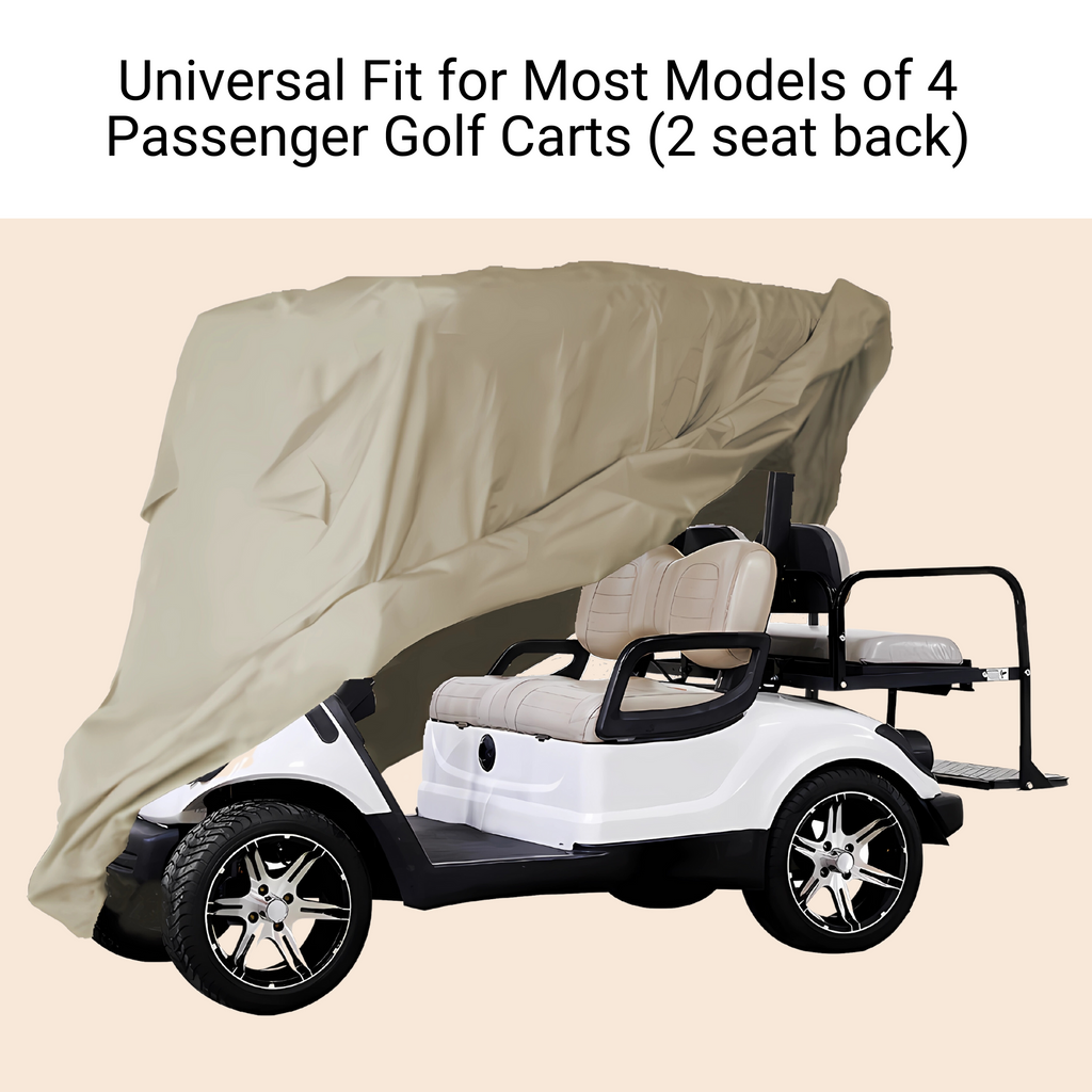 Golf Cart Storage Cover for EZGO, Club Car, Yamaha G (Short Roof, 58"L) - 4 Passenger - Taupe