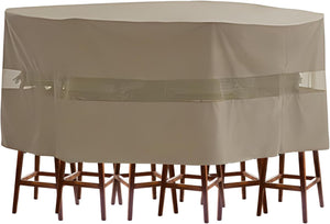 Premium Tight Weave 98" dia x 41"H Bar High Dining Set Cover