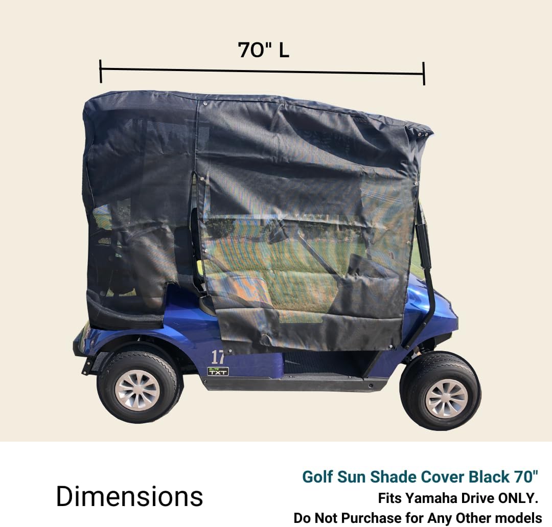 Parasol de malla UV para carrito de golf, cubierta de techo para EZGO, Club Car y Yamaha G (negro)