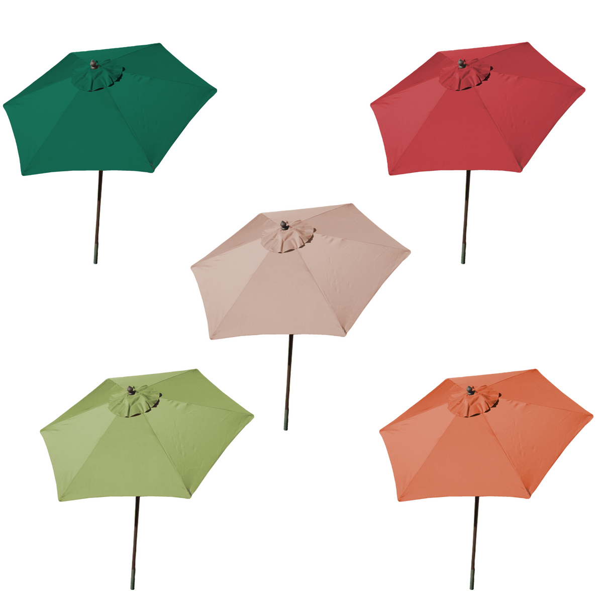 Sombrilla de aluminio estándar de 2,3 m para patio con manivela e inclinación