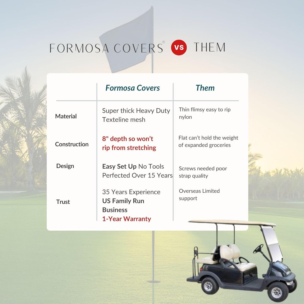 Bolsa de comestibles para carrito de golf, compatible con EZGO, Club Car y Yamaha (ajuste universal)