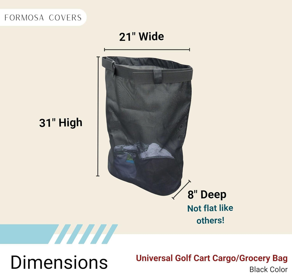 Bolsa de comestibles para carrito de golf, compatible con EZGO, Club Car y Yamaha (ajuste universal)