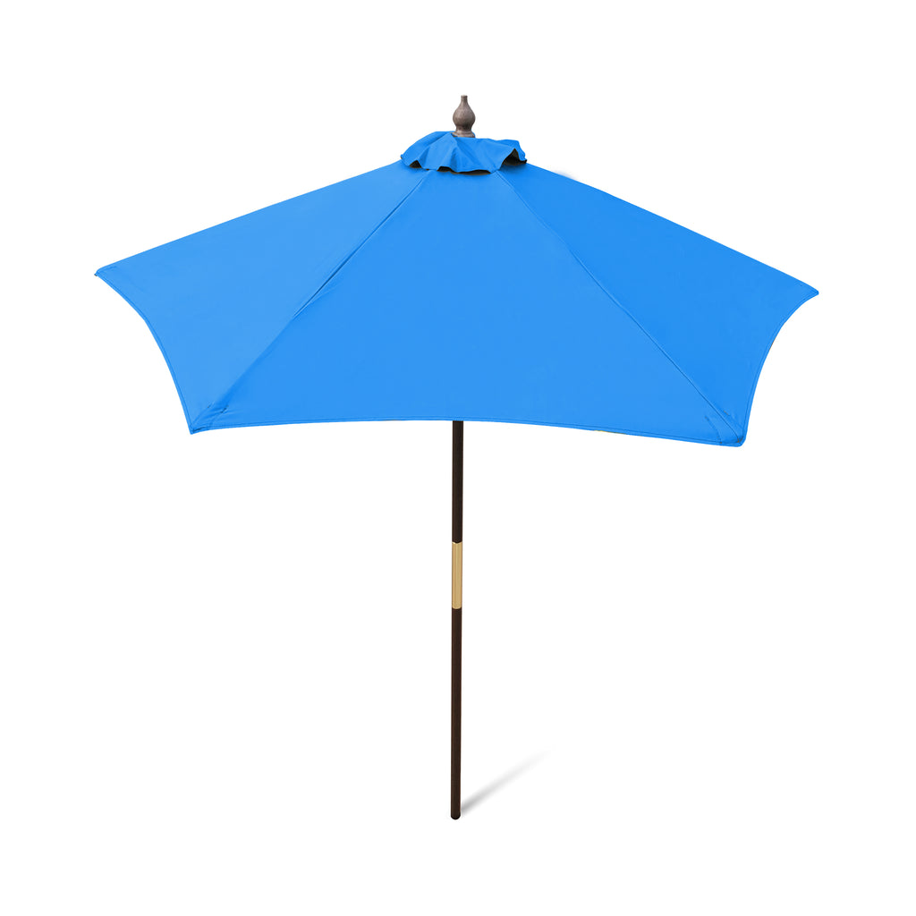 7ft Standard Wooden Market Patio Umbrella with Tilt Mechanism – Covered Living