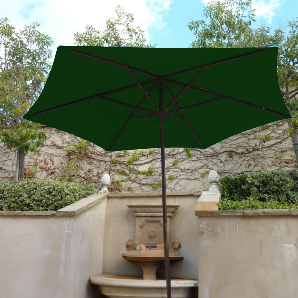 9ft Market Patio Umbrella 6 Rib Replacement Canopy Forest Green.