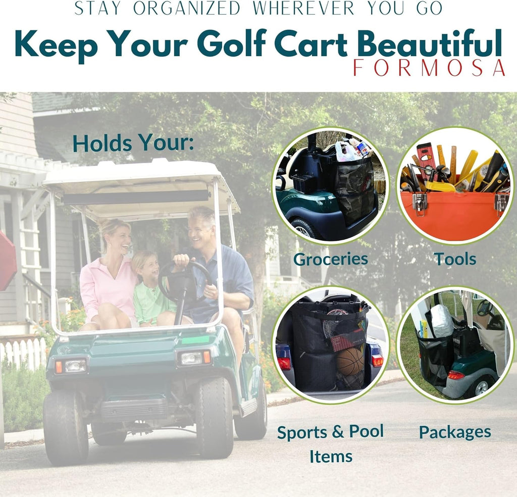 Bolsa de comestibles para carrito de golf, compatible con EZGO, Club Car y Yamaha (ajuste universal)