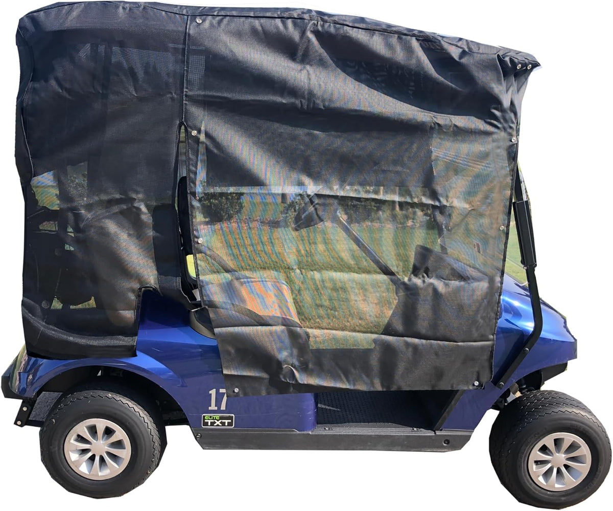 Parasol de malla UV para carrito de golf, cubierta de techo para EZGO, Club Car y Yamaha G (negro)