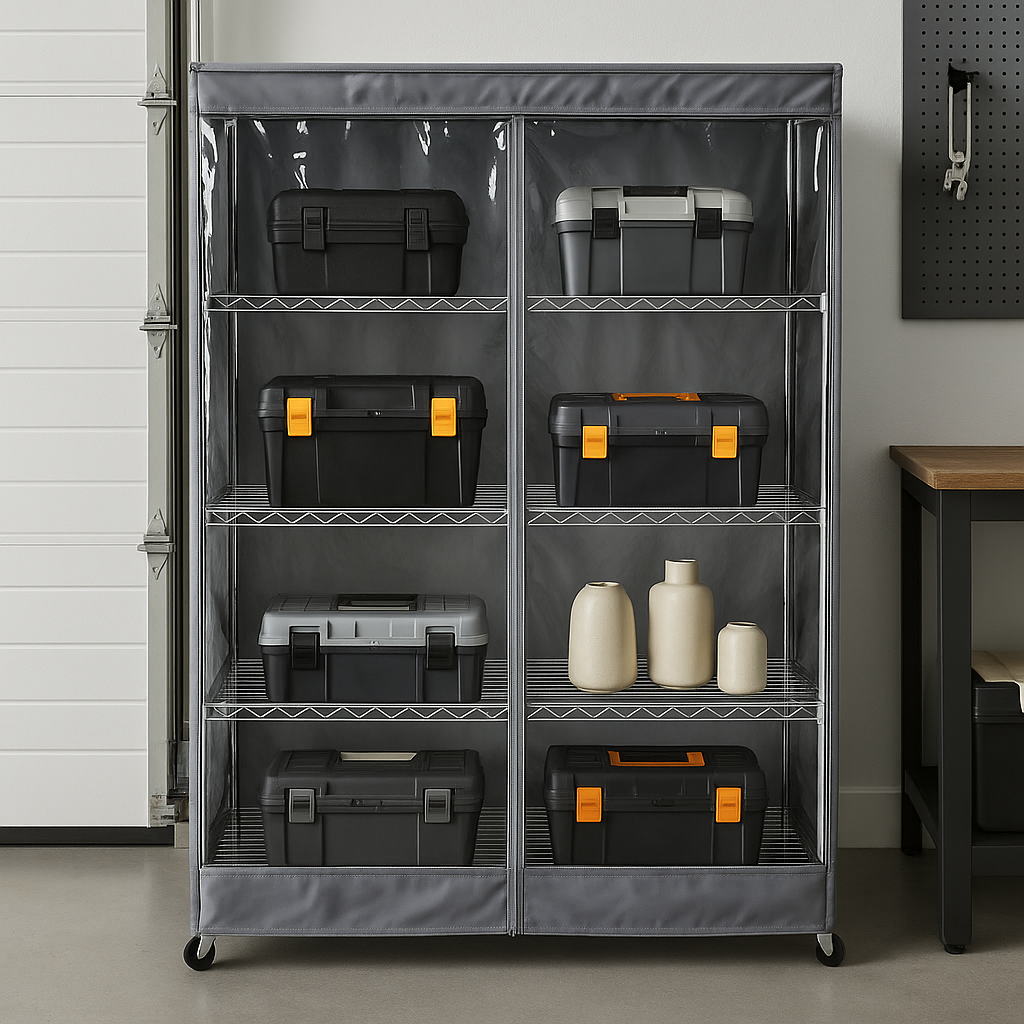 COVER for Wire Rack Shelving Storage Unit | See-Through & Charcoal Grey | 30-72 inches