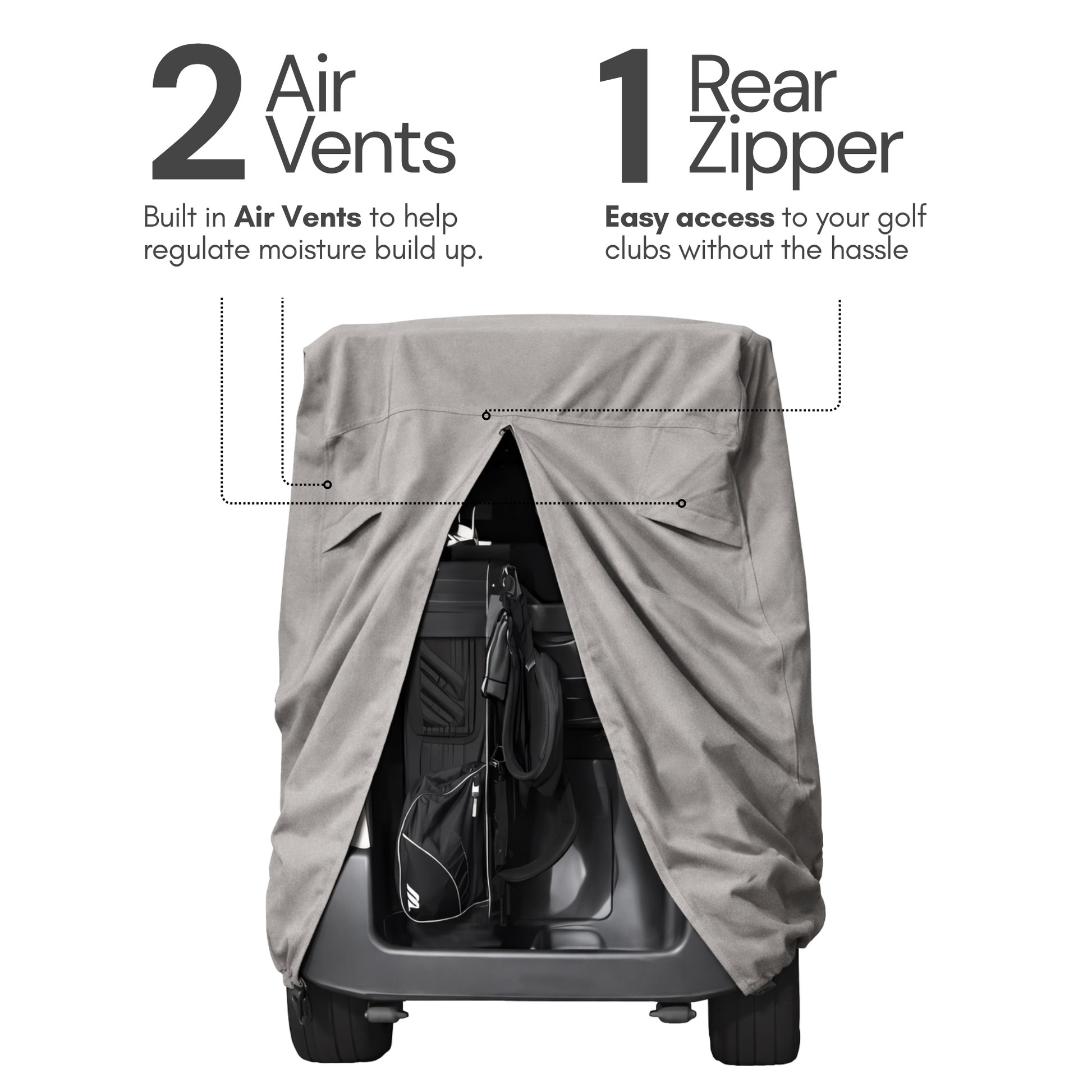 Golf Cart Storage Cover for GEM e4 Model, Polaris Chrysler - 4 Passenger