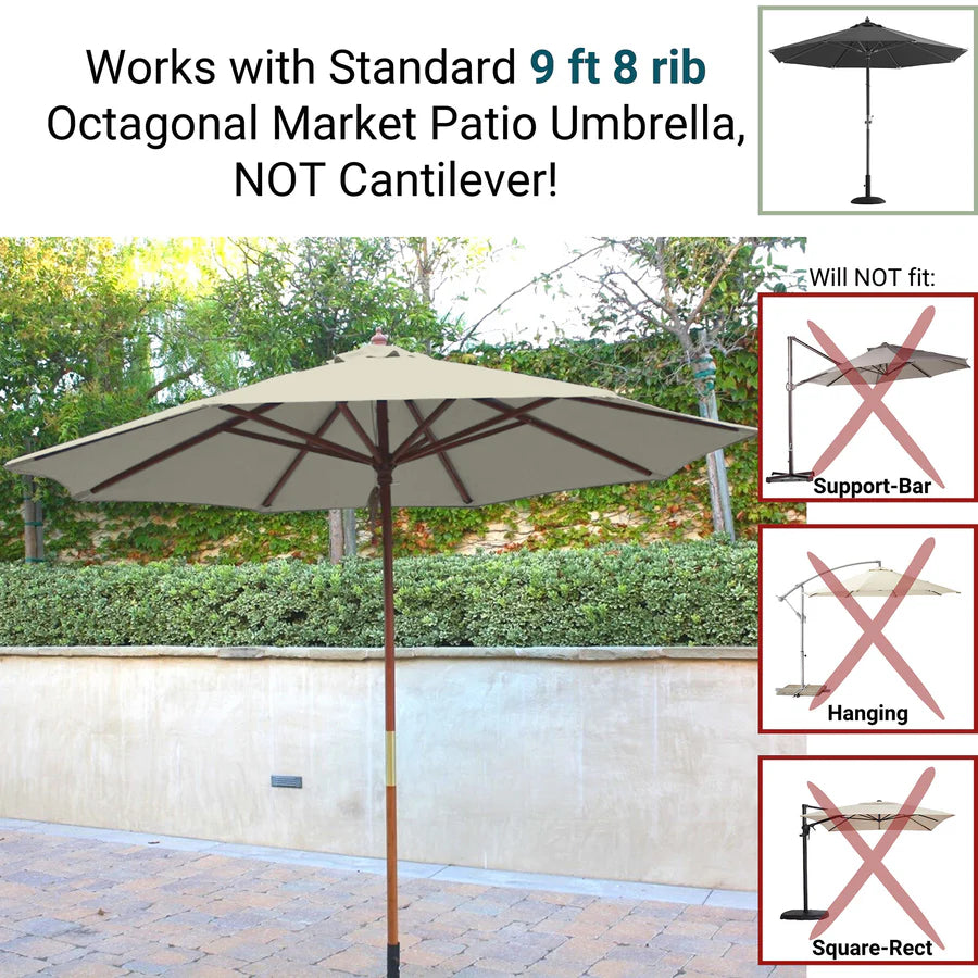 9ft Market Patio Umbrella 8 Rib Replacement Canopy Natural.