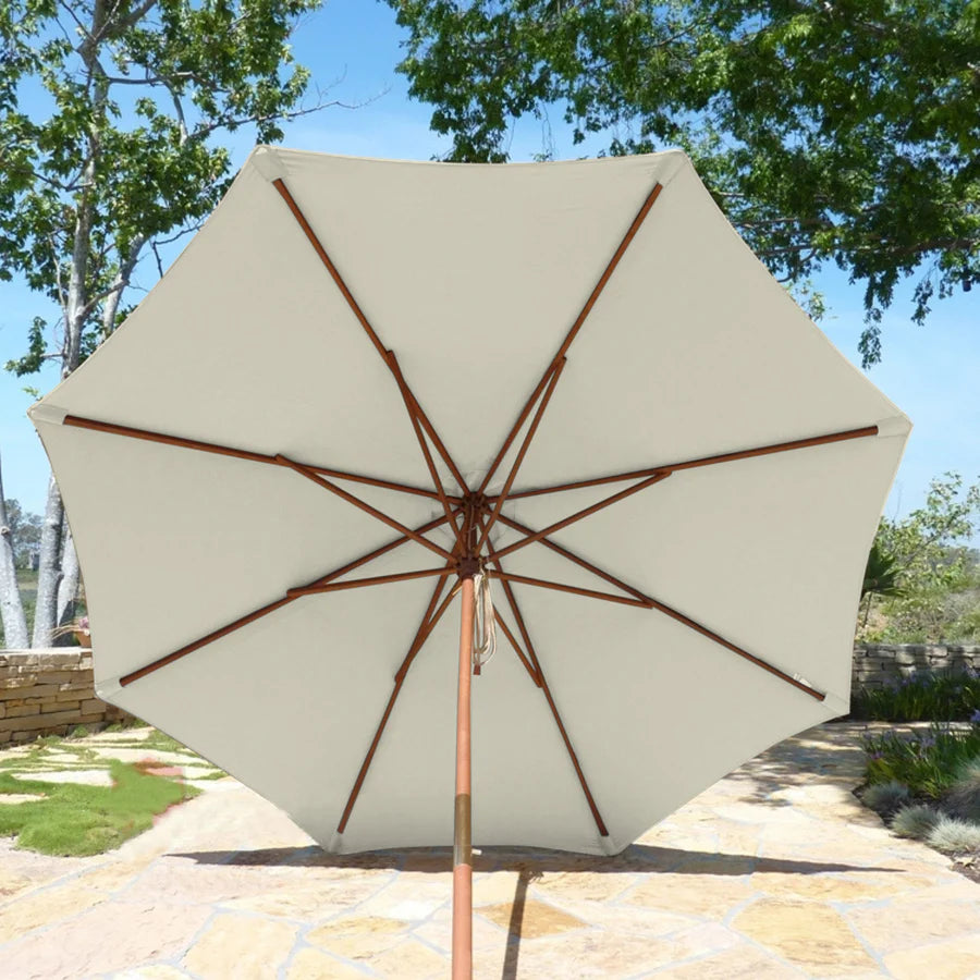 9ft Market Patio Umbrella 8 Rib Replacement Canopy Natural.