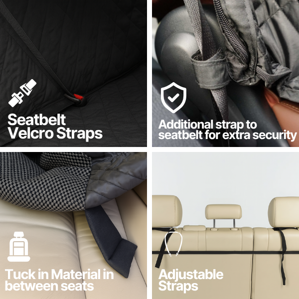 Funda de asiento trasero ajustable de lujo para asiento de coche para mascotas