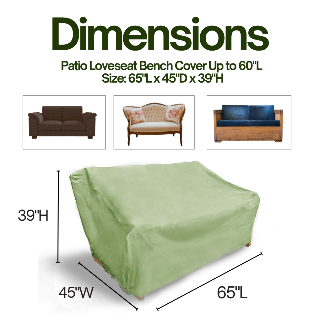 Funda para sofá de dos plazas grande de hasta 65" de largo