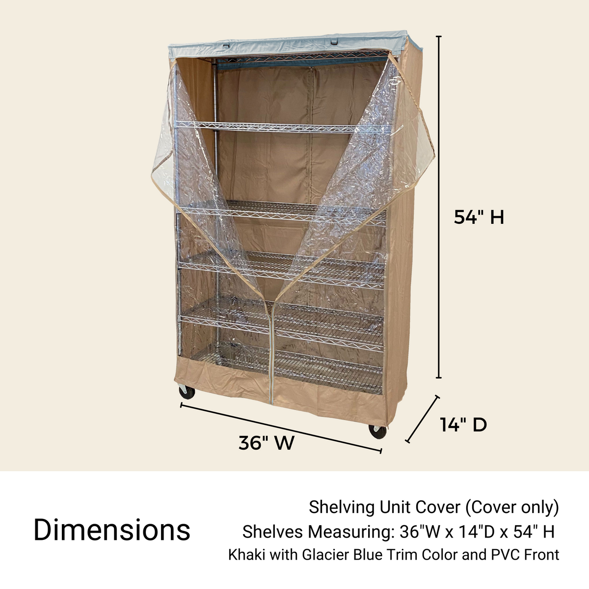 Storage Shelving Unit Cover, fits racks 36