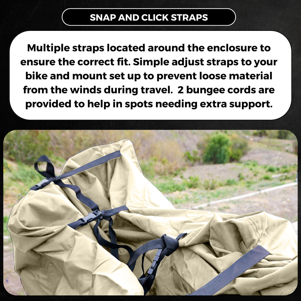NEW Color Sand - Dual Bike Rack Cover Fits 1-2 Bicycles with Large Translucent Ends (2-Bike).