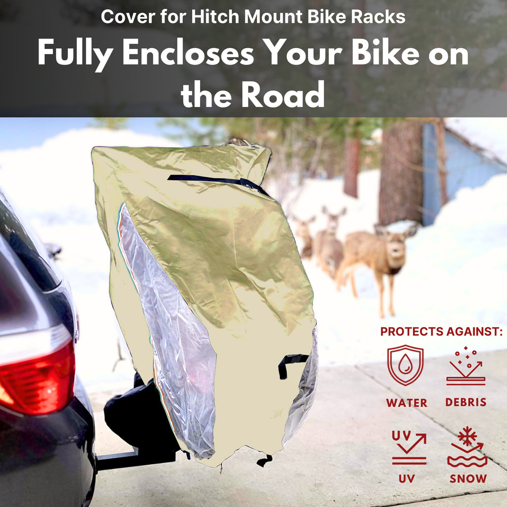 NEW Color Sand - Dual Bike Rack Cover Fits 1-2 Bicycles with Large Translucent Ends (2-Bike).