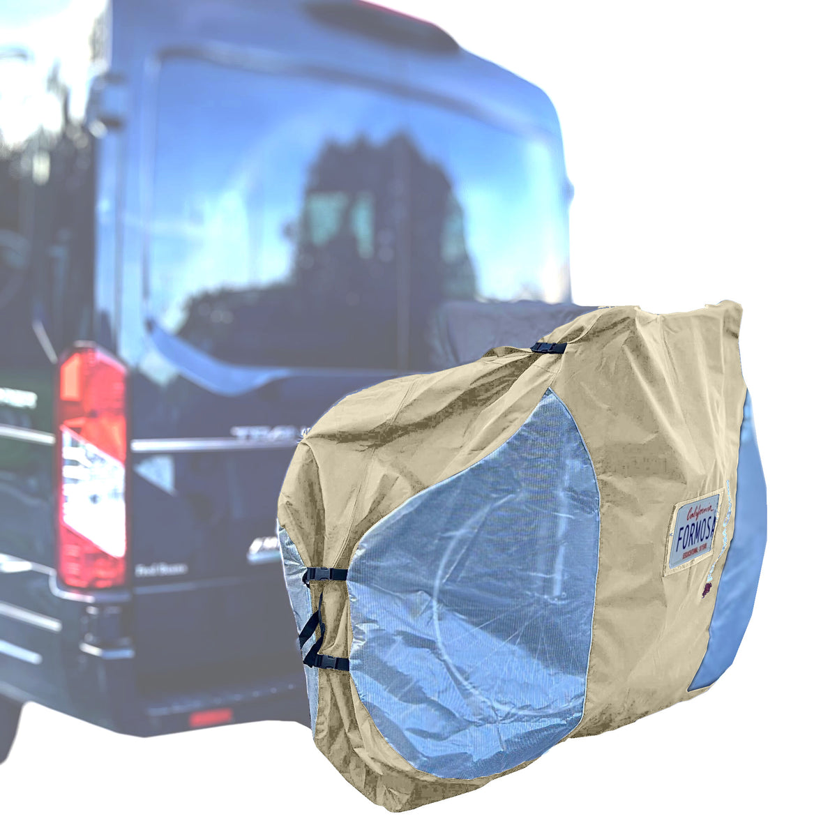 NEW Color Sand - Dual Bike Rack Cover Fits 1-2 Bicycles with Large Translucent Ends (2-Bike).