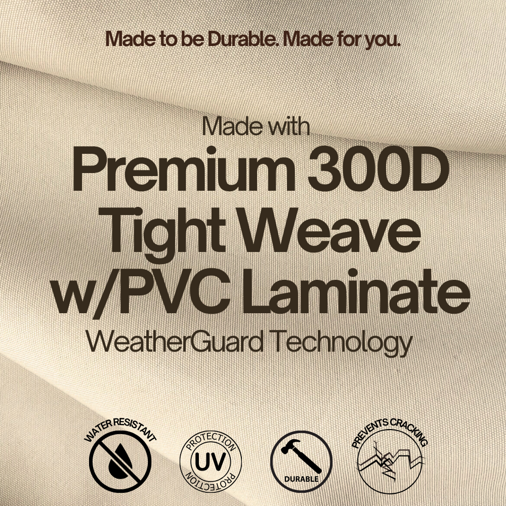 Premium Tight Weave 116" x 116" Square Or Round Table And Chairs Set Cover