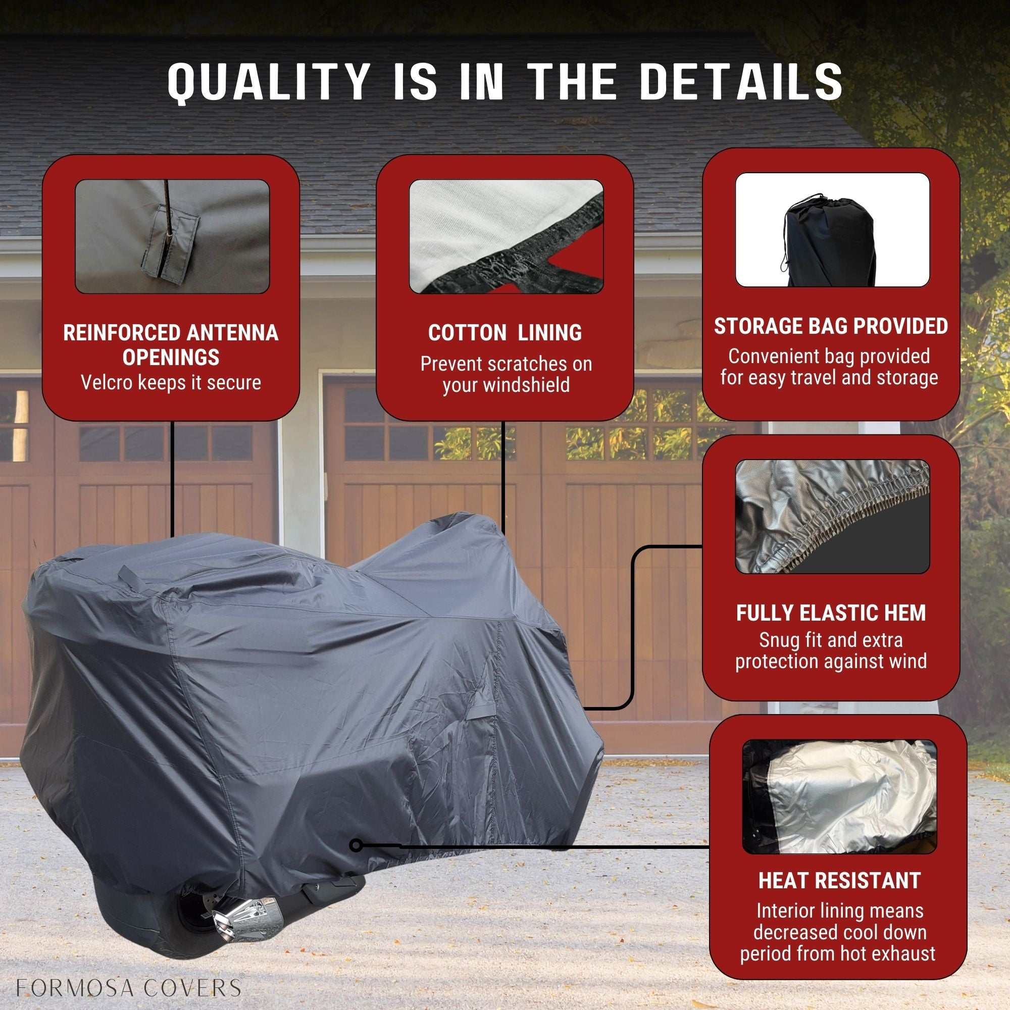(未使用･未開封品)Motorcycle Adventure (Ocrd) Amazon.com: Touring Motorcycle Cover with Side+Top Box,420D