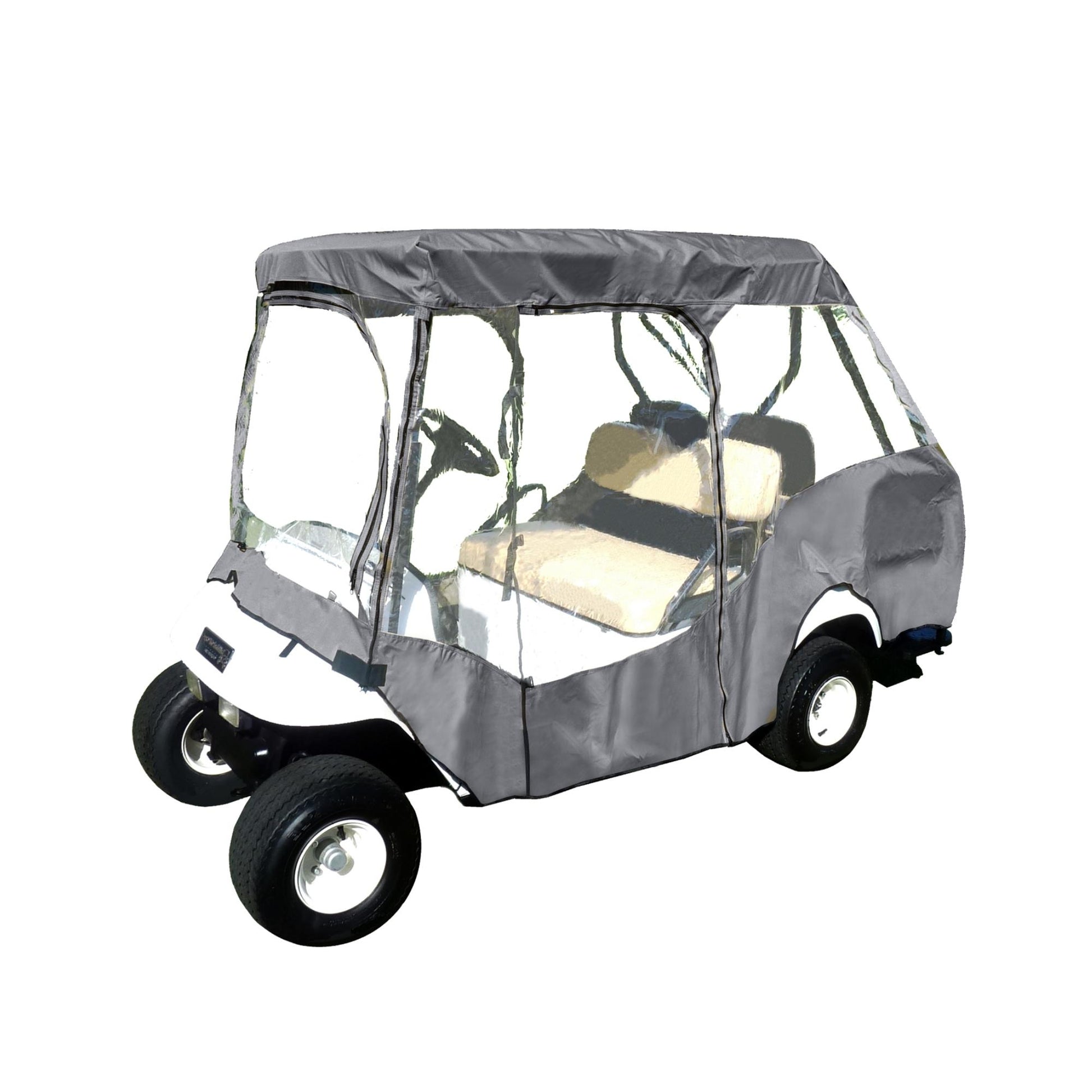 Golf Cart Driving Enclosure Cover for EZGO, Club Car, Yamaha G - Taupe