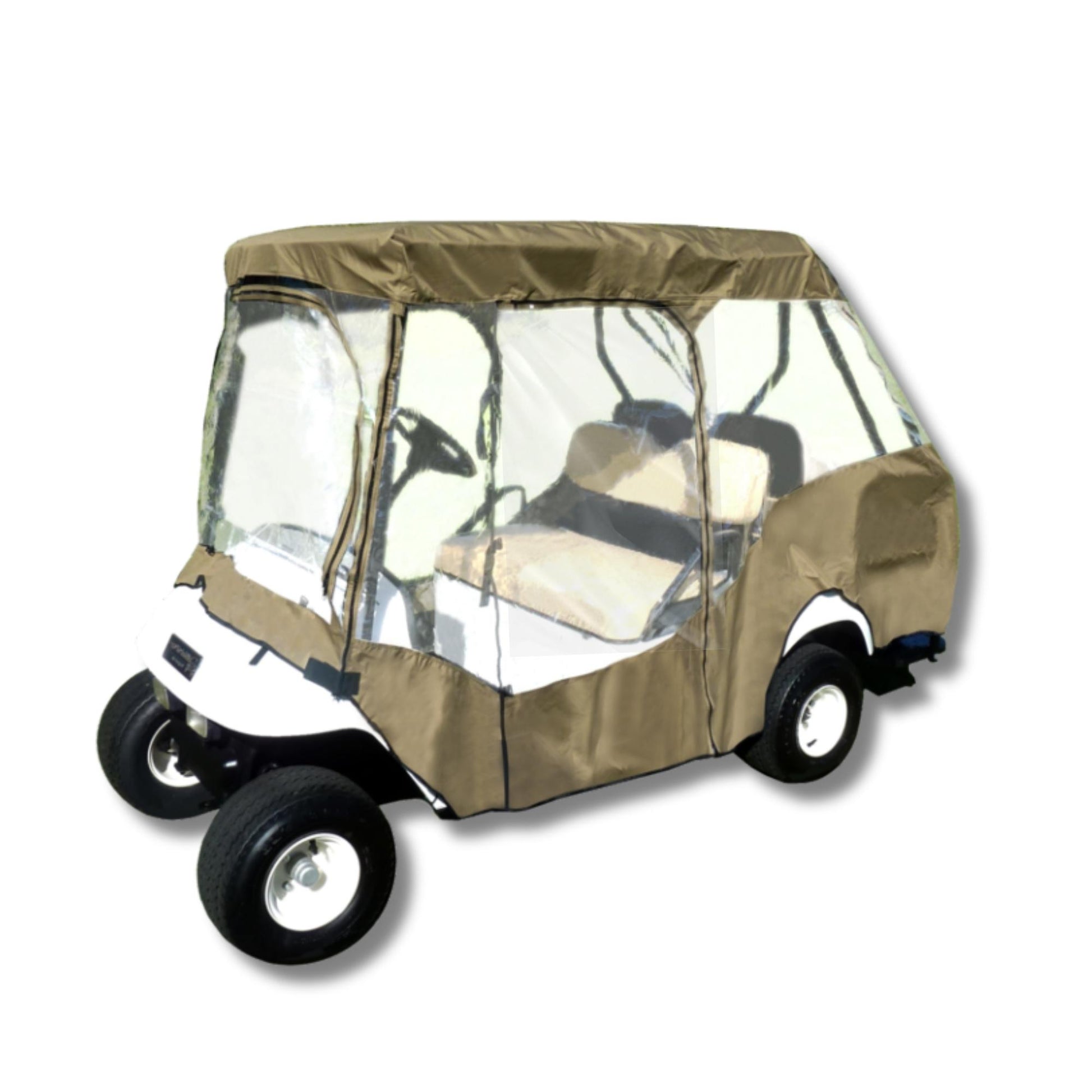 Golf Cart Driving Enclosure Cover for EZGO, Club Car, Yamaha G - Taupe