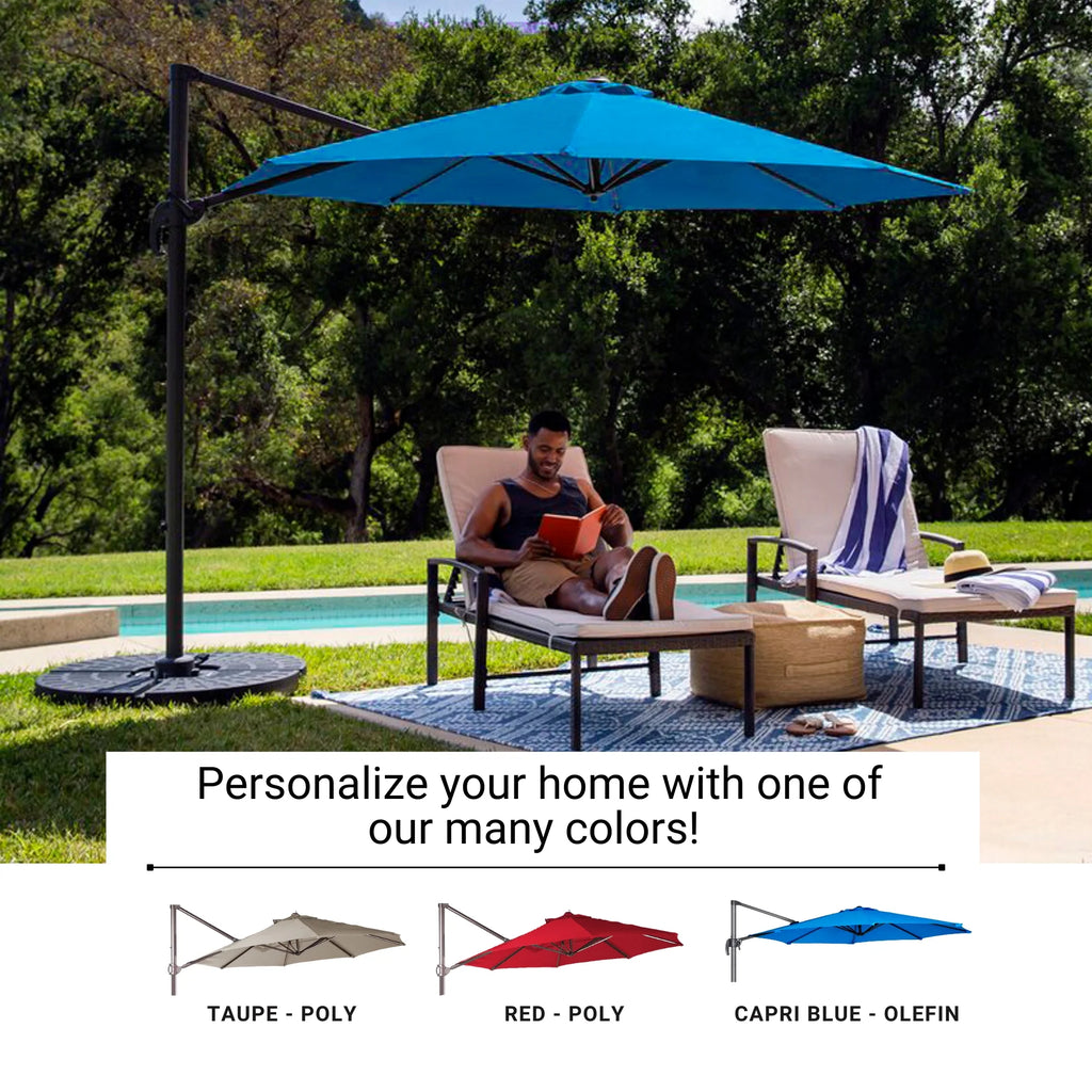 allen roth 10-ft square offset patio umbrella taupe 2010 Replacement Canopy Cross base included Umbrella Stands Patio Umbrella For