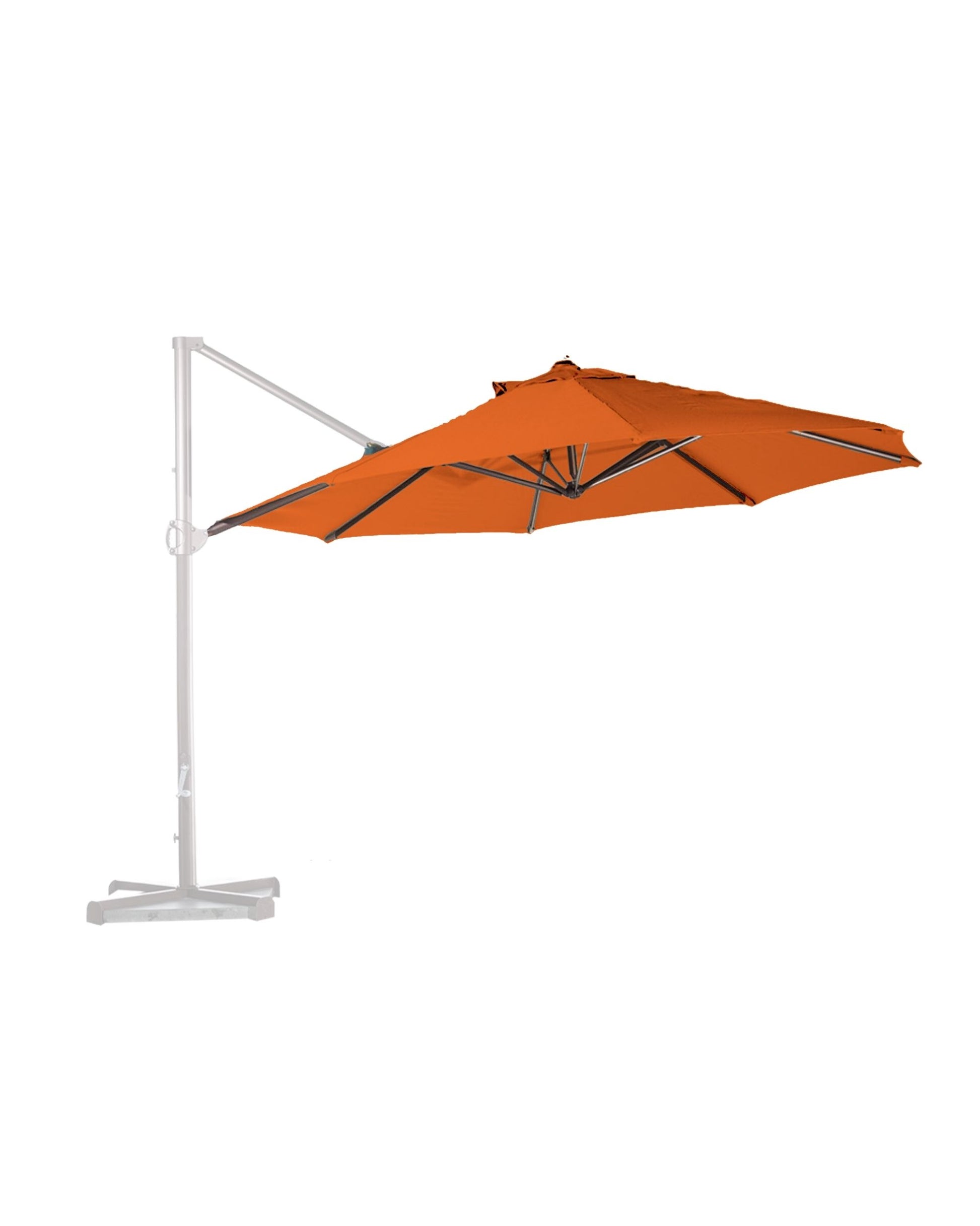 11ft 8 Ribs Cantilever Supporting Bar Umbrella Replacement Canopy
