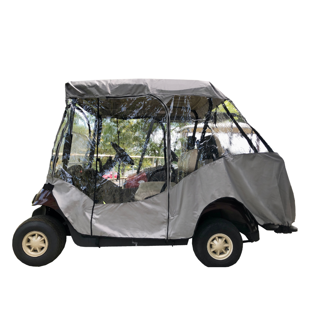 4 Passenger Golf Cart Driving Enclosure Cover (2+2 Passenger Short Roof 58") Grey - 2024 Version