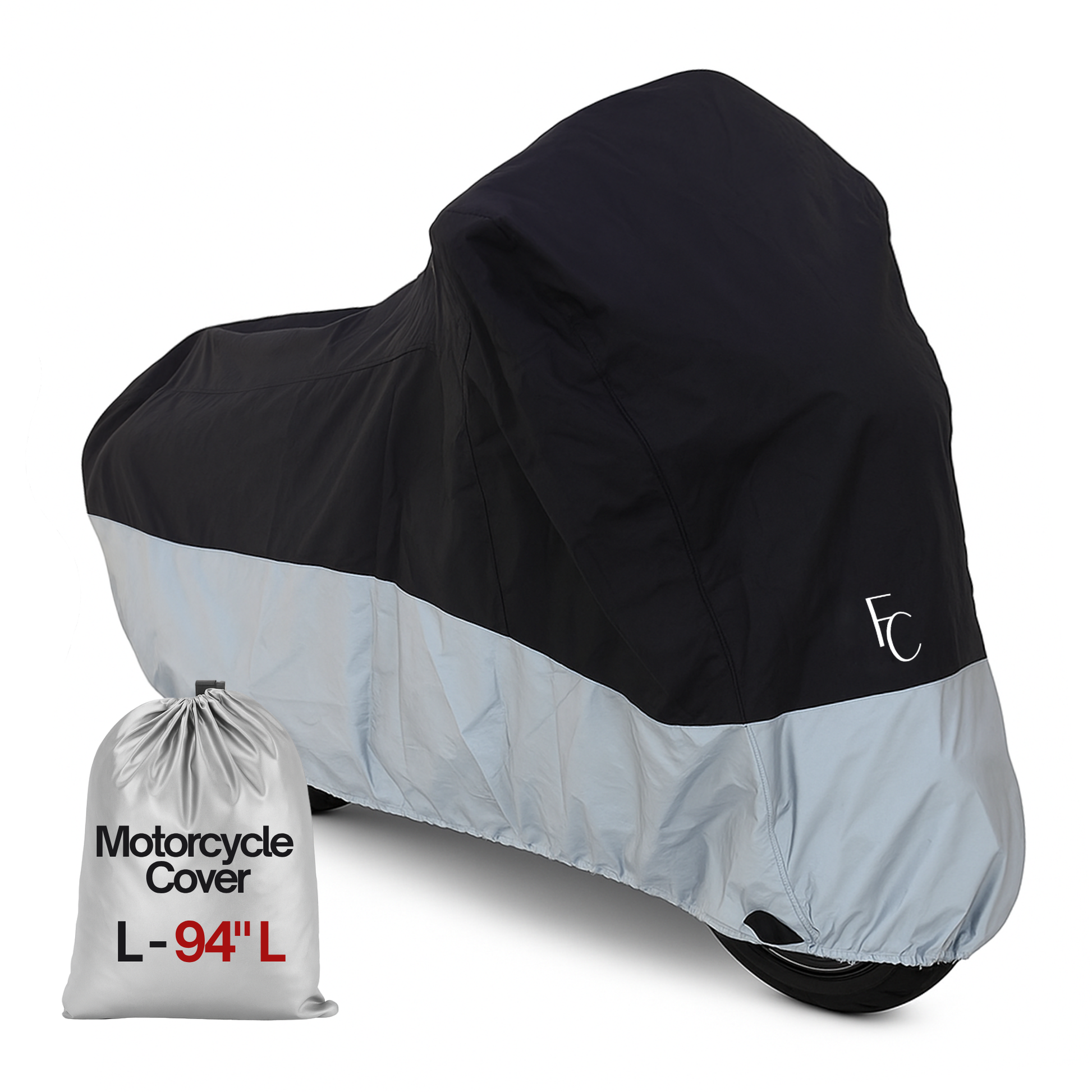 Deluxe All Season Light Weight Motorcycle Cover (L) Black