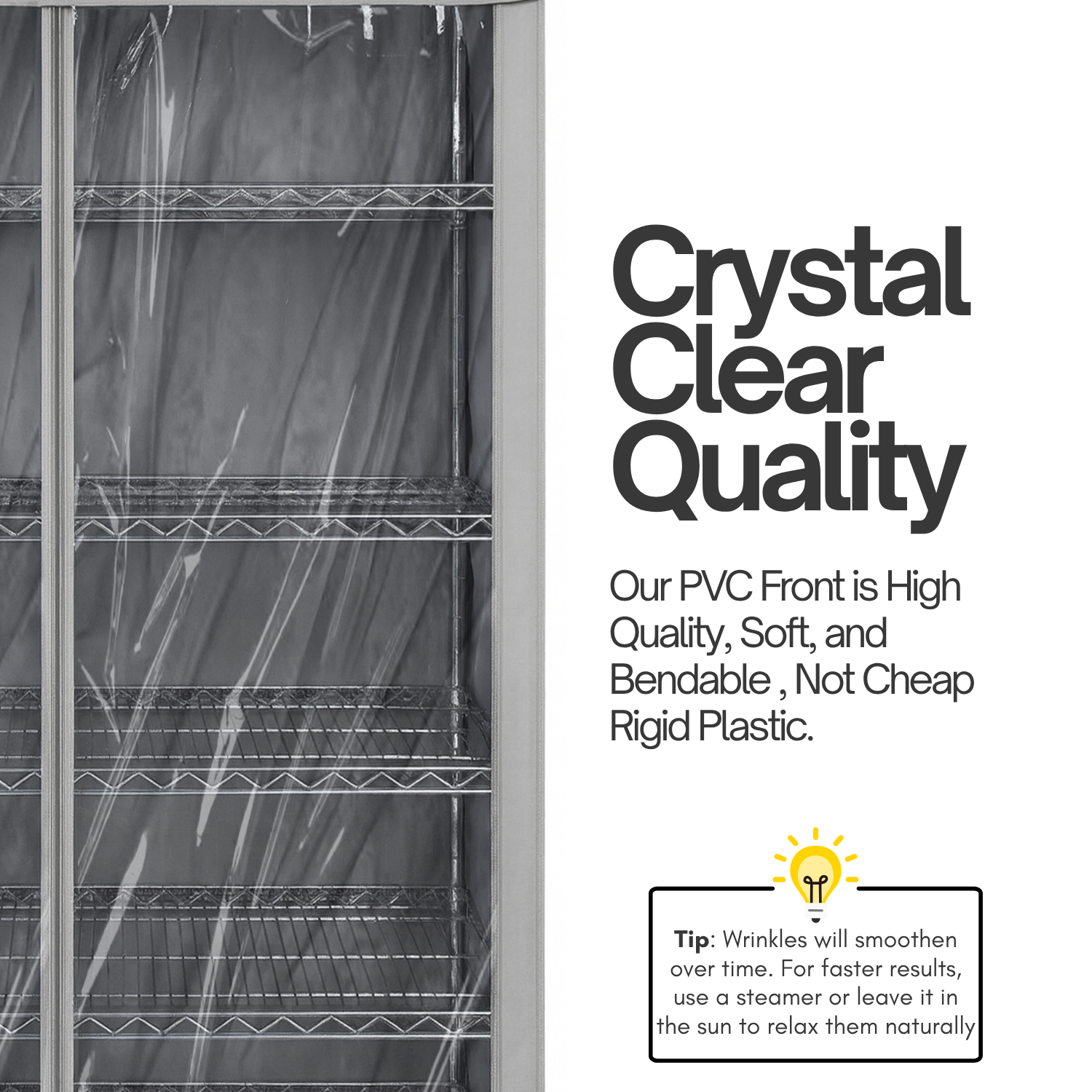 Garment Rack Cover – Protective Fabric Cover for Wire Closet Racks | See-Through & Charcoal Grey | 30-72 inches