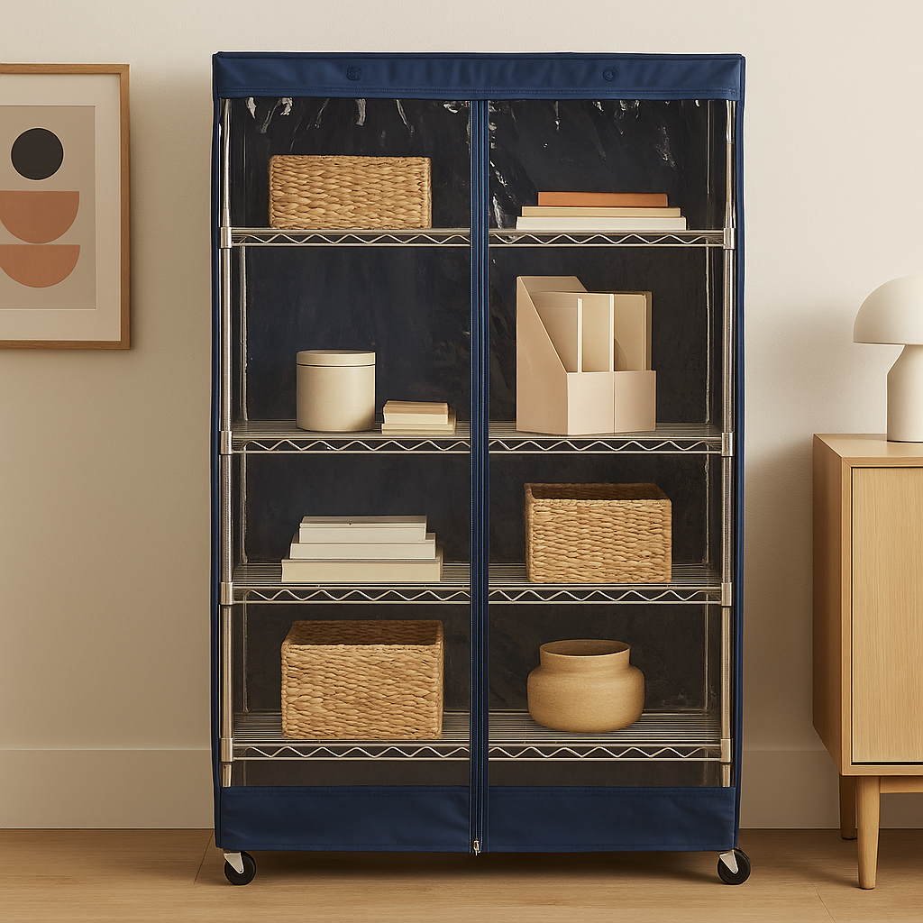 Storage wire Shelving Unit Cover Only in dusty blue