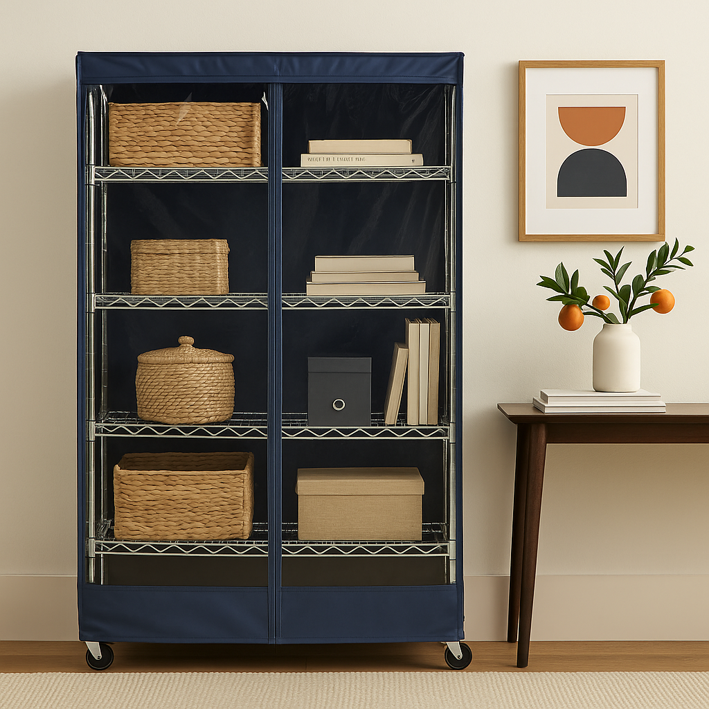 Storage wire Shelving Unit Cover Only in dusty blue