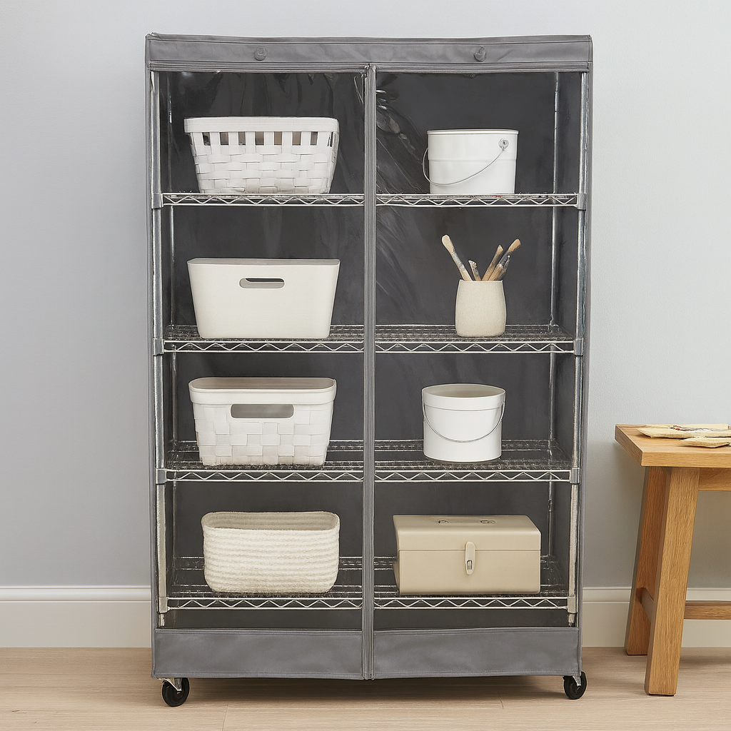 COVER for Wire Rack Shelving Storage Unit | See-Through & Charcoal Grey | 30-72 inches
