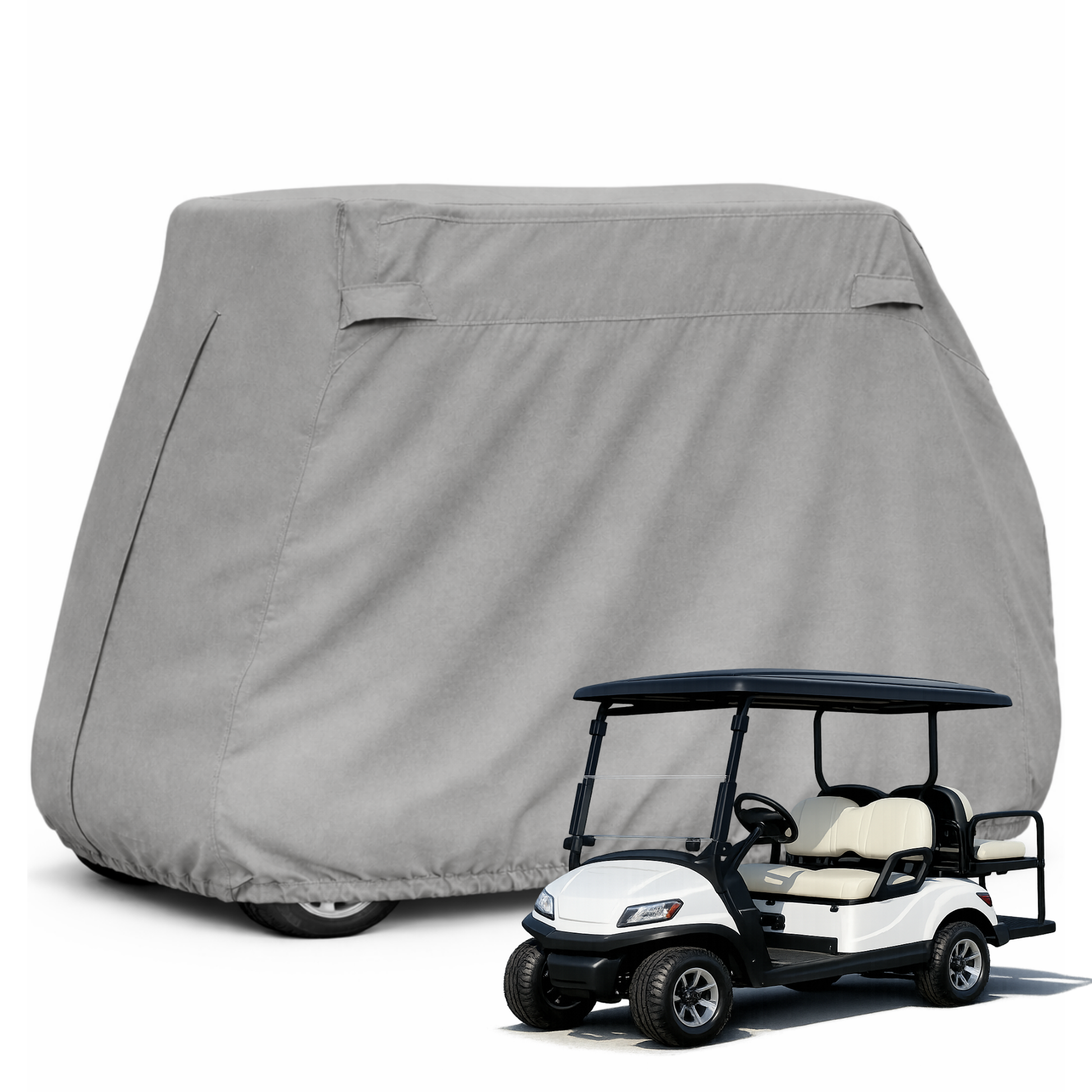 Golf Cart Storage Cover for EZGO, Club Car & Yamaha for 2, 4, and 6-Passenger Carts (Fits Roofs 58"–140")