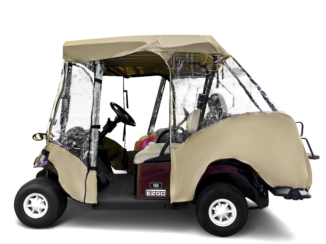 Golf Cart Driving Enclosure Cover for EZGO, Club Car, Yamaha G - Taupe