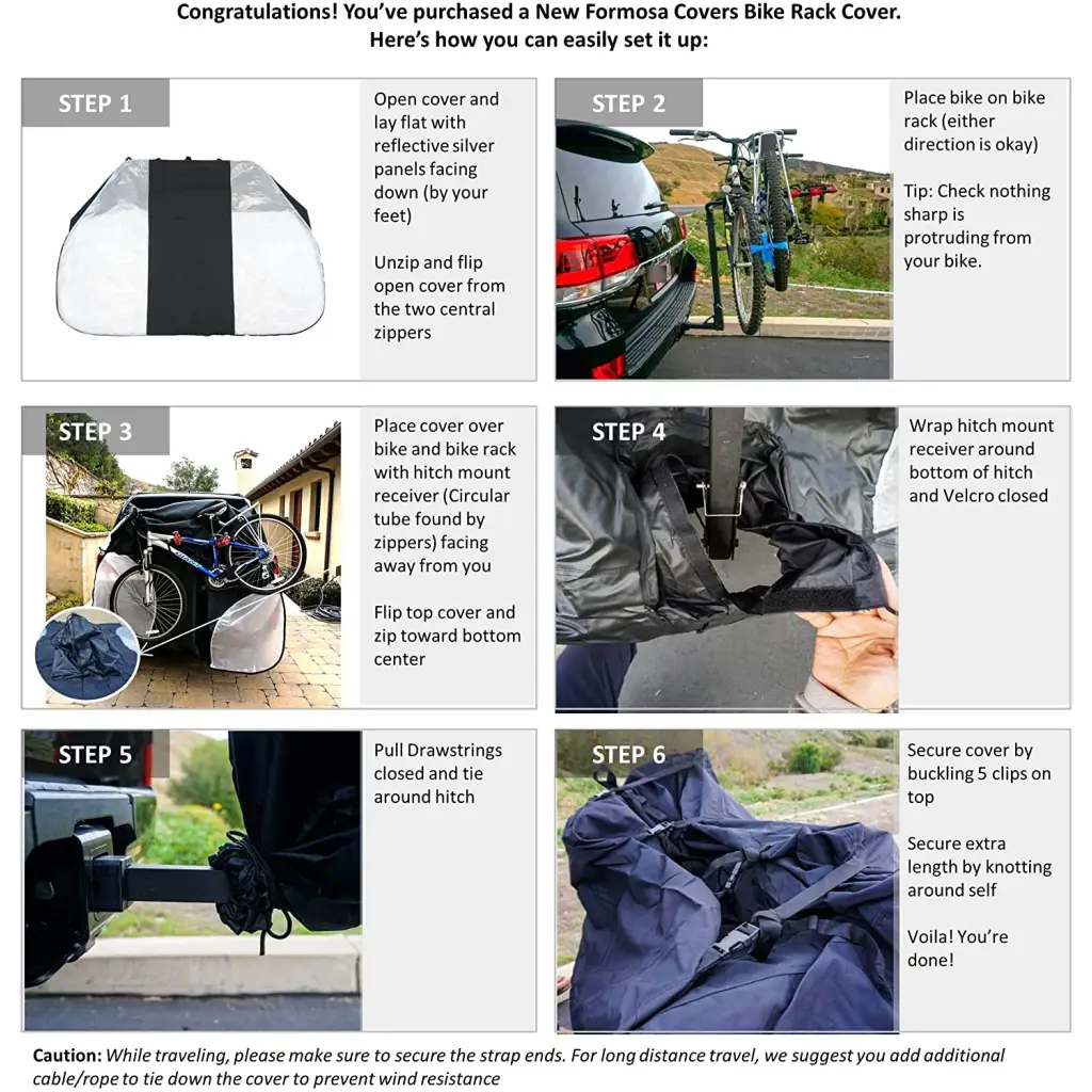 Single Bike Rack Cover Fits 1 Bicycle with Large Translucent Ends (1-Bike)