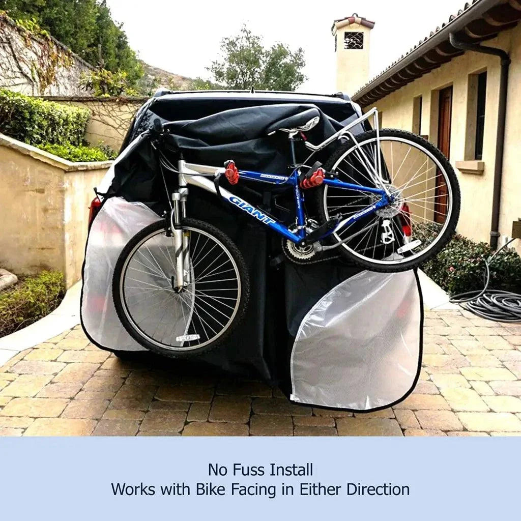 Single Bike Rack Cover Fits 1 Bicycle with Large Translucent Ends (1-Bike)